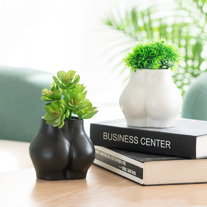 Fashion Simple Character Butt Ceramic Succulent Flower Pot