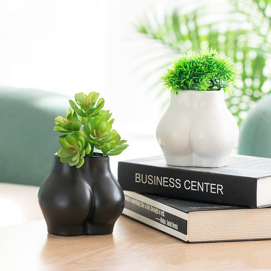 Fashion Simple Character Butt Ceramic Succulent Flower Pot