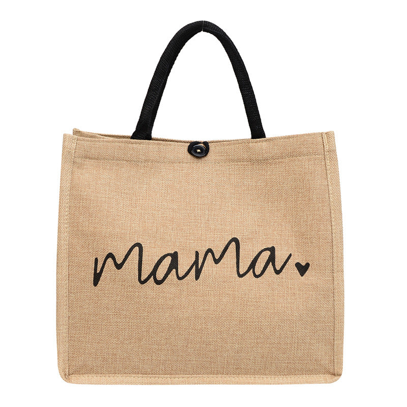 Fashion Linen Women's Bag Large Capacity Casual Shoulder Bag Korean Style Fashionable All-matching Letter Pack - The General Ecommerce Store