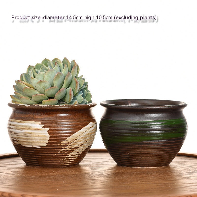 Succulent Flower Pot Ceramic Stoneware Simple Small Pot Plant