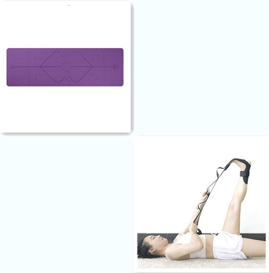 Non Slip TPE Yoga Mat Position Line Beginner - The General Ecommerce Store