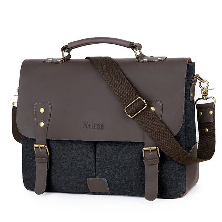 Retro Computer Briefcase Handbag Diagonal Casual Shoulder Bag With Lid - The General Ecommerce Store