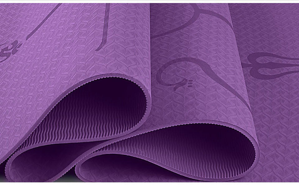 Non Slip TPE Yoga Mat Position Line Beginner - The General Ecommerce Store