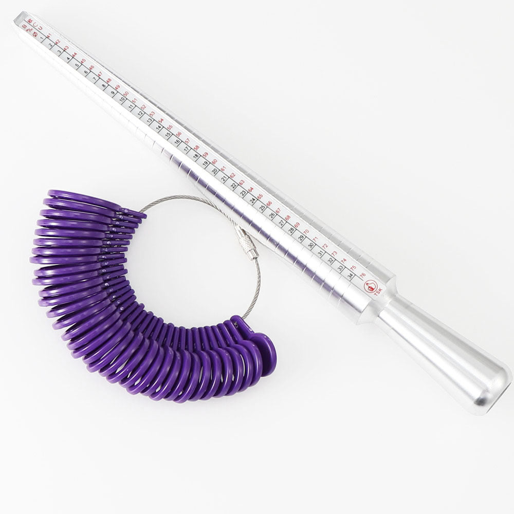 Plastic Metal Copper Four-Purpose Ruler Ring Rod Ring Ring Rubber Hammer Hong Kong Mix And Match Ring Size Measurement Tool