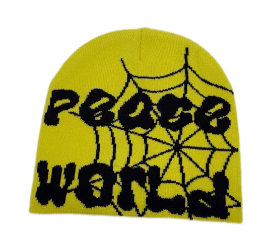 Hip Hop Warm Spider Web Letters Knitted Hat