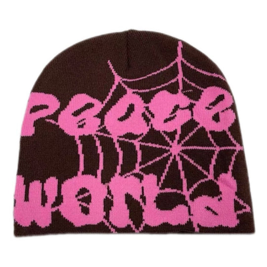Hip Hop Warm Spider Web Letters Knitted Hat