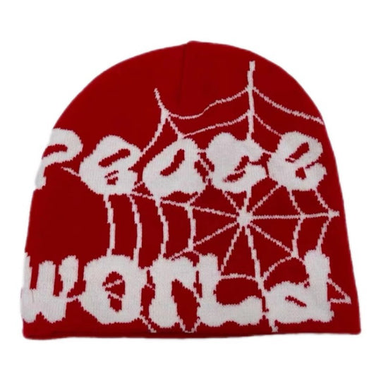 Hip Hop Warm Spider Web Letters Knitted Hat