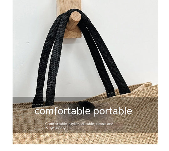 Fashion Linen Women's Bag Large Capacity Casual Shoulder Bag Korean Style Fashionable All-matching Letter Pack - The General Ecommerce Store