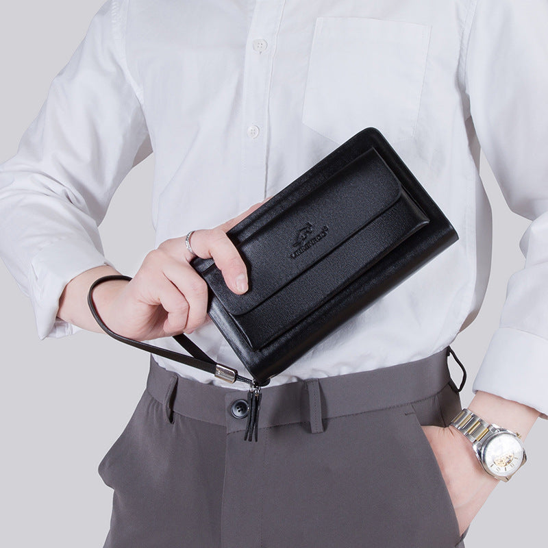 Men's Business Clutch Double Zipper Large Capacity - The General Ecommerce Store
