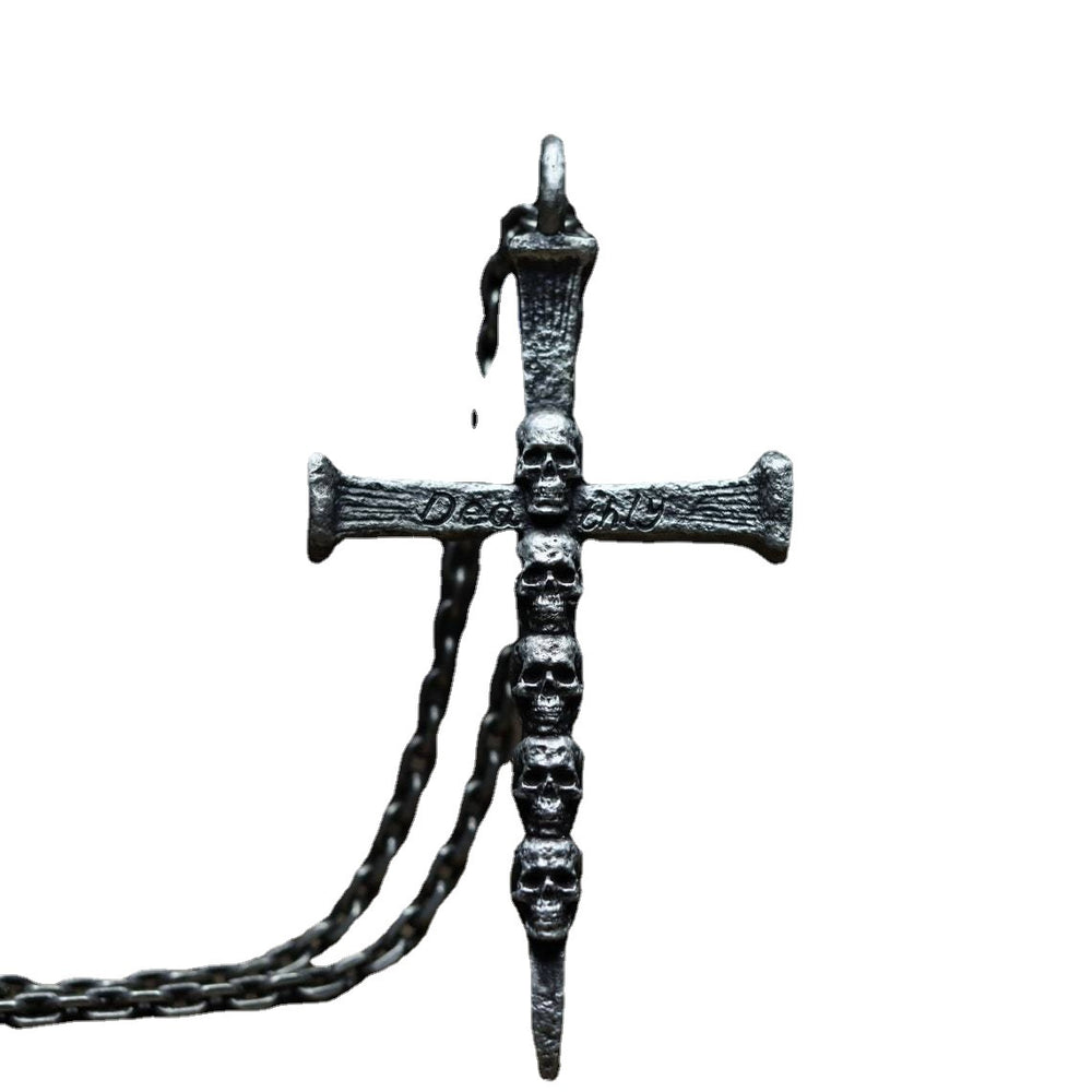 European And American Cross Skull Figure Men's Vintage Punk Style