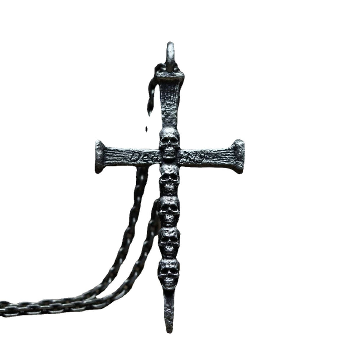 European And American Cross Skull Figure Men's Vintage Punk Style