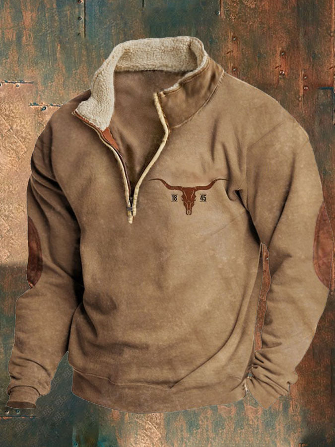 European And American 3d Digital Printing Turtleneck Half Zipper Sweater