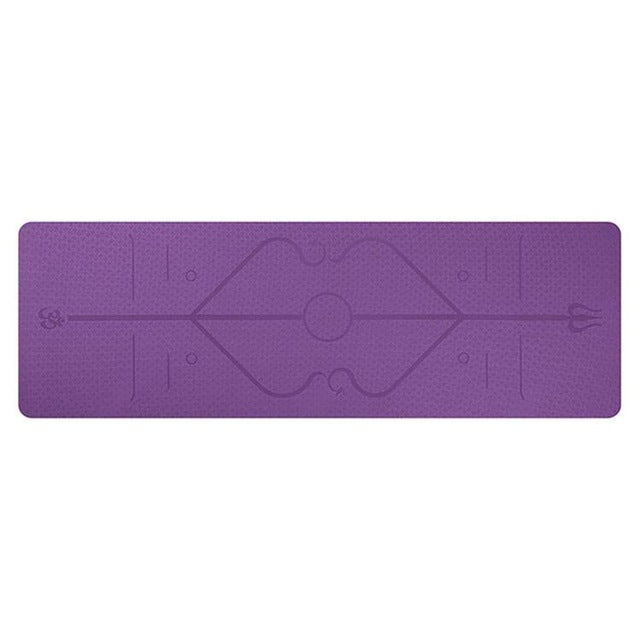 Non Slip TPE Yoga Mat Position Line Beginner - The General Ecommerce Store