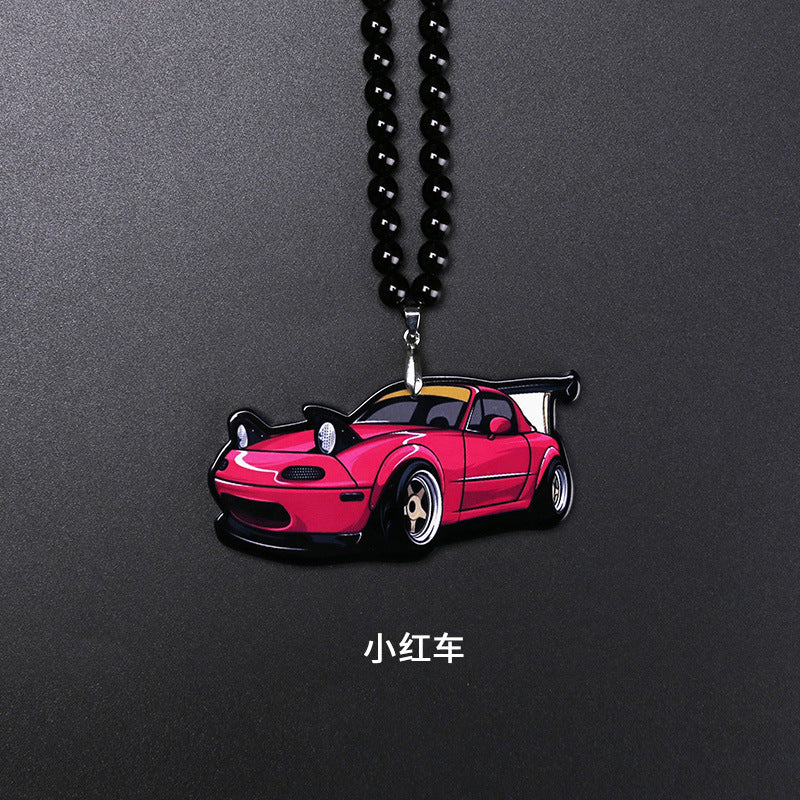 Double-sided Acrylic Rearview Mirror Pendant Personalized Creative Graffiti Car Pendant Modified Car Trend Pendant Listing