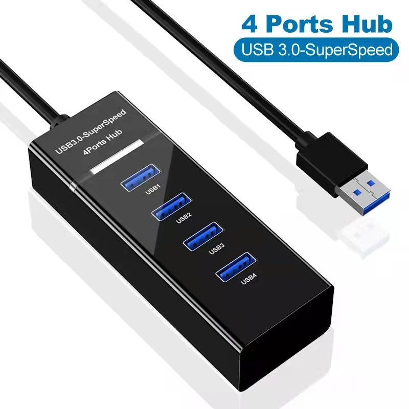 4 In 1 2.0 3.0 USB HUB Splitter High Speed Multi Splitter USB Adapter Expander Cable For Desktop PC Laptop Adapter USB HUB - The General Ecommerce Store