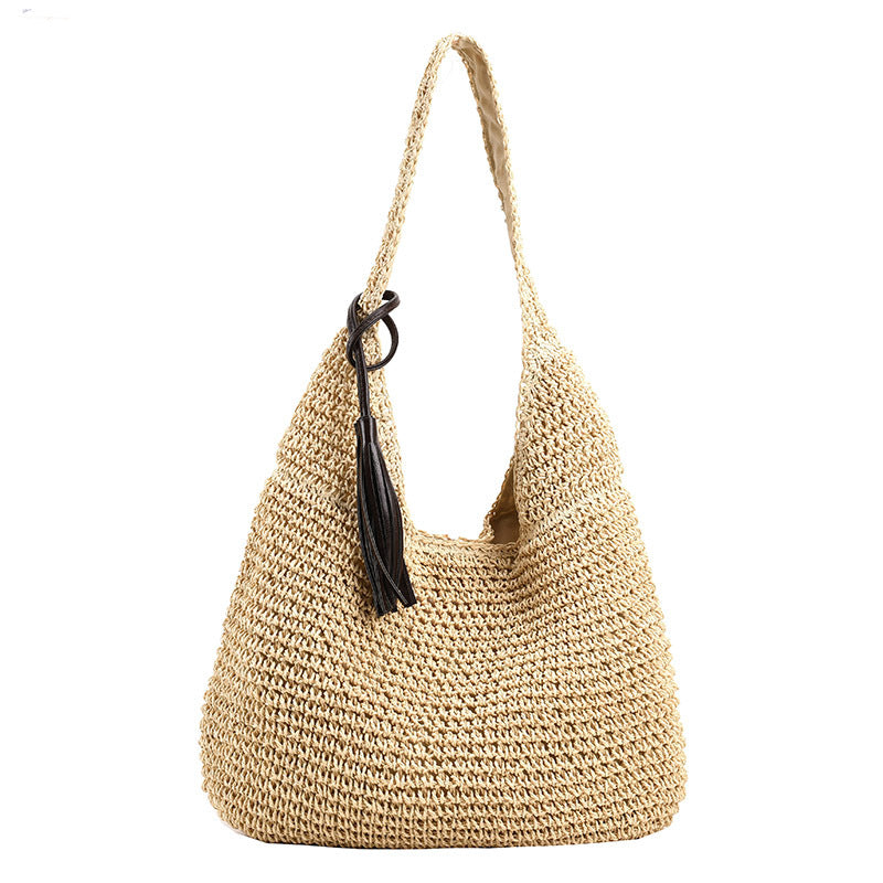 Hand-woven Underarm Hand Carrying Straw Bag Easy Matching Large Capacity
