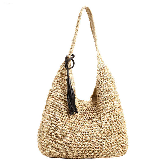 Hand-woven Underarm Hand Carrying Straw Bag Easy Matching Large Capacity