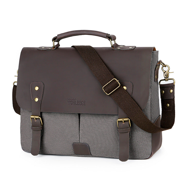 Retro Computer Briefcase Handbag Diagonal Casual Shoulder Bag With Lid - The General Ecommerce Store