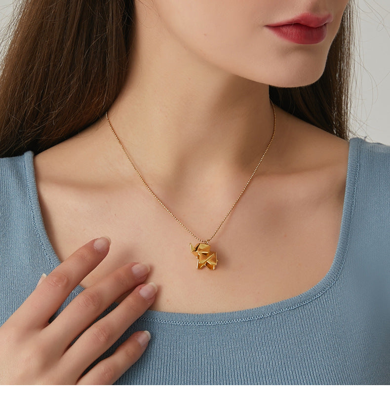 Hollow Origami Pendant Necklace