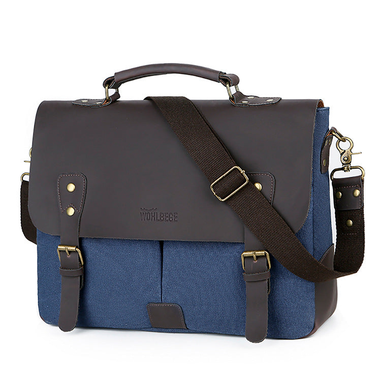 Retro Computer Briefcase Handbag Diagonal Casual Shoulder Bag With Lid - The General Ecommerce Store