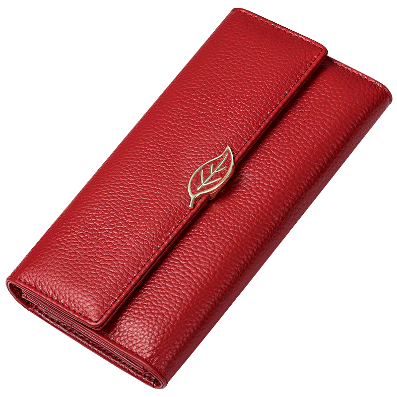Lychee Pattern First Layer Cowhide Women's Long Wallet