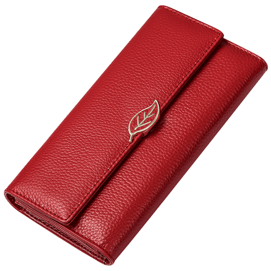 Lychee Pattern First Layer Cowhide Women's Long Wallet