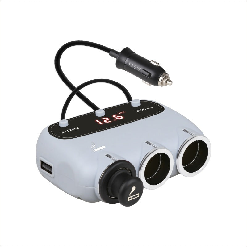 One To Three Car Cigarette Lighter With Display