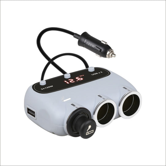 One To Three Car Cigarette Lighter With Display