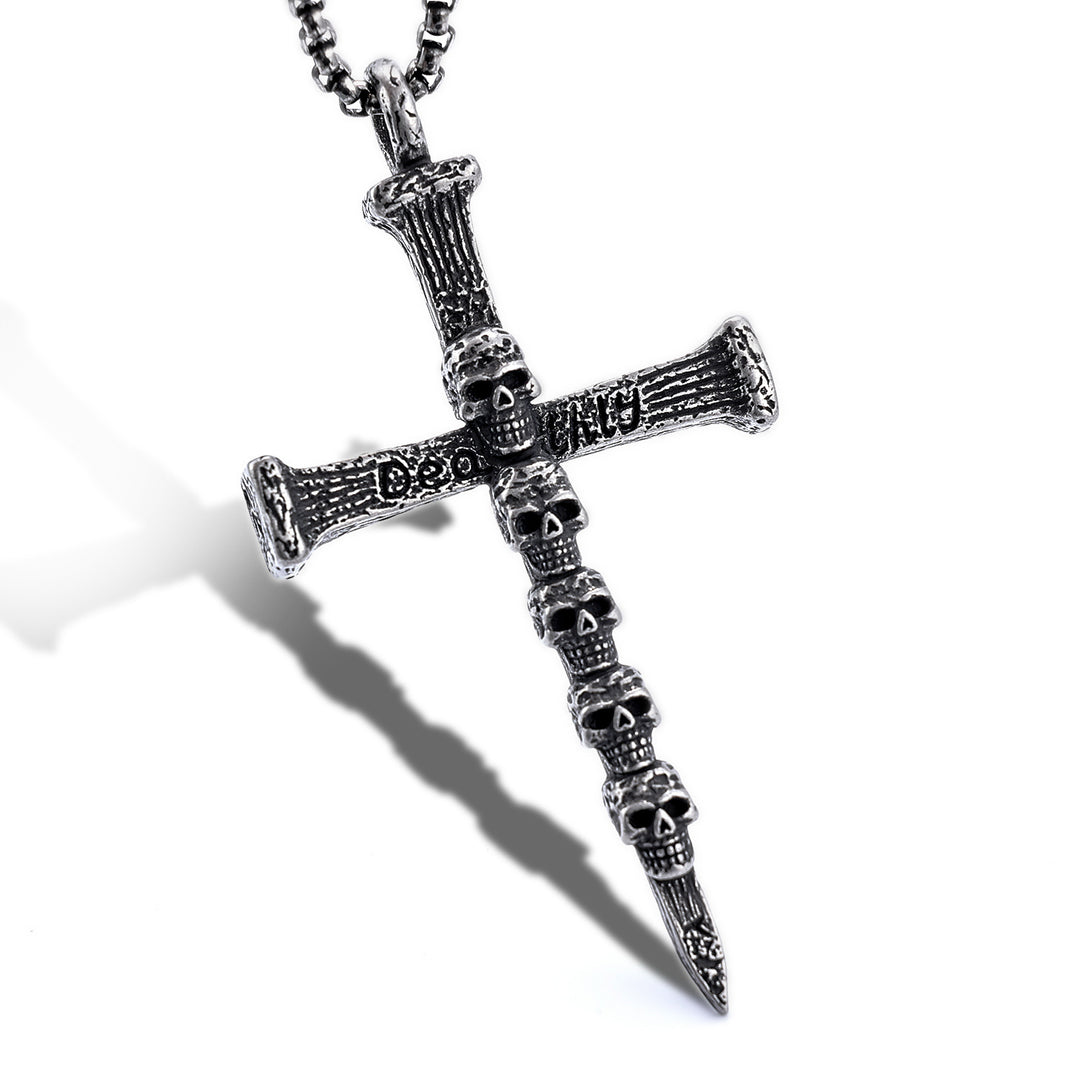 European And American Cross Skull Figure Men's Vintage Punk Style