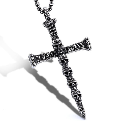 European And American Cross Skull Figure Men's Vintage Punk Style