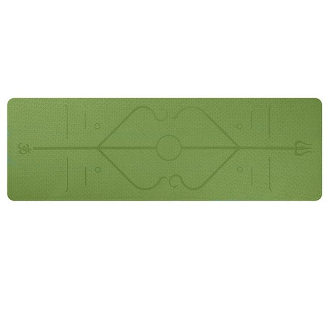 Non Slip TPE Yoga Mat Position Line Beginner - The General Ecommerce Store