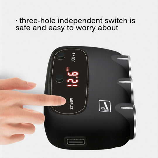 One To Three Car Cigarette Lighter With Display
