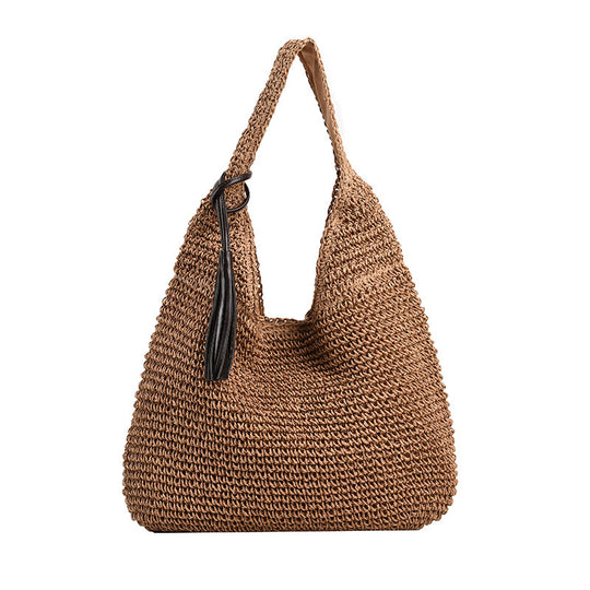Hand-woven Underarm Hand Carrying Straw Bag Easy Matching Large Capacity