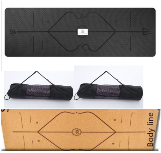 Non Slip TPE Yoga Mat Position Line Beginner - The General Ecommerce Store