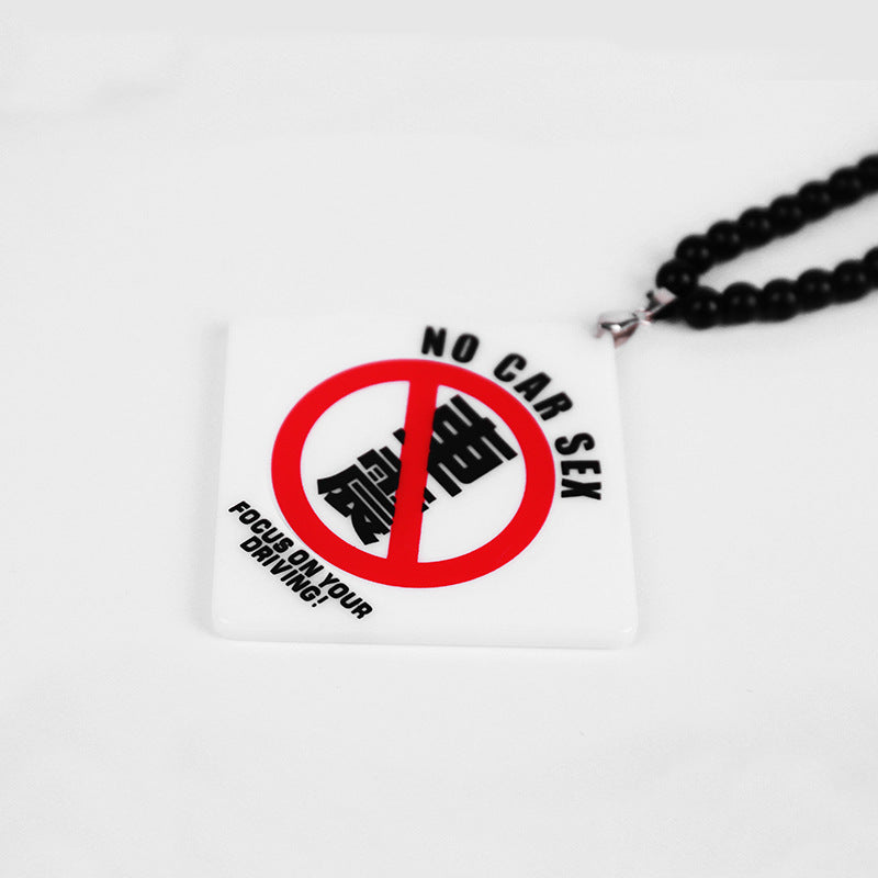 Double-sided Acrylic Rearview Mirror Pendant Personalized Creative Graffiti Car Pendant Modified Car Trend Pendant Listing