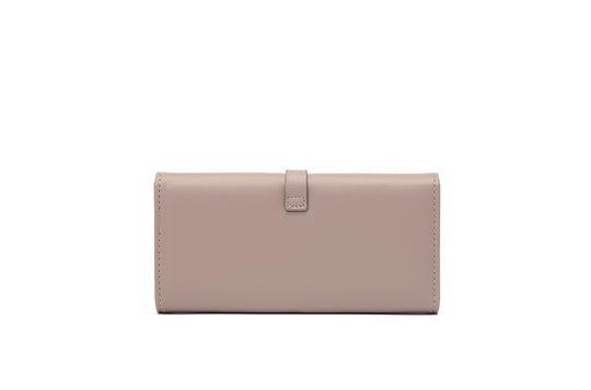 Long Metal Buckle Simple Tri-fold Clutch