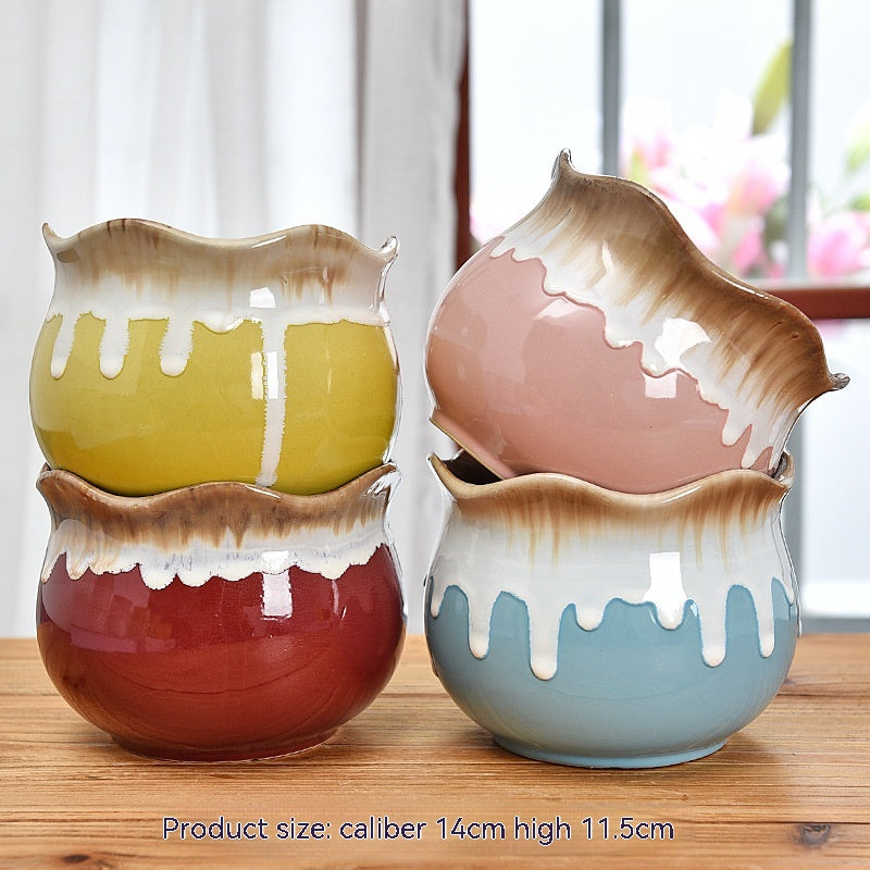 Succulent Flower Pot Ceramic Stoneware Simple Small Pot Plant