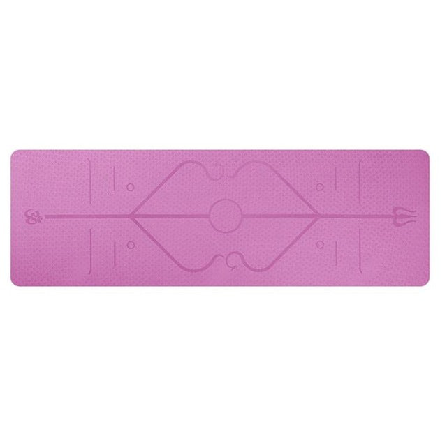 Non Slip TPE Yoga Mat Position Line Beginner - The General Ecommerce Store