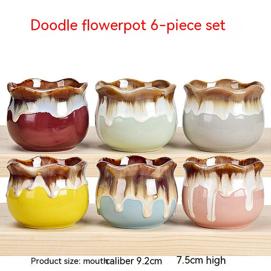 Succulent Flower Pot Ceramic Stoneware Simple Small Pot Plant