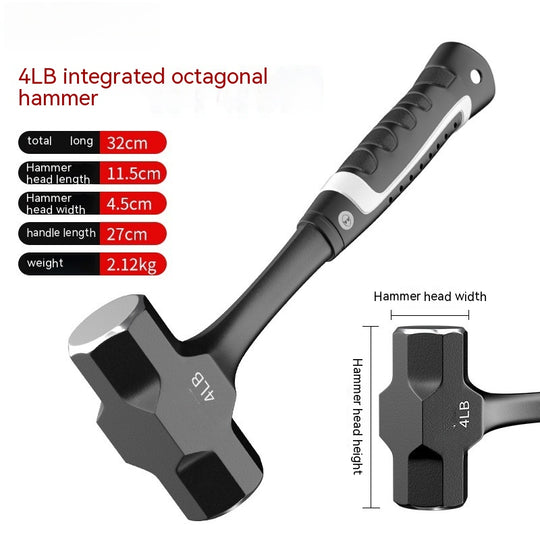 Octagonal Solid Integrated Wall Striking Large Iron Hammer