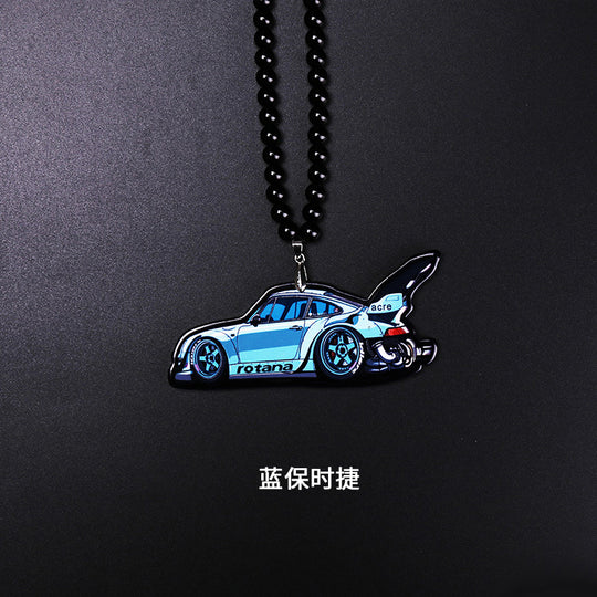 Double-sided Acrylic Rearview Mirror Pendant Personalized Creative Graffiti Car Pendant Modified Car Trend Pendant Listing