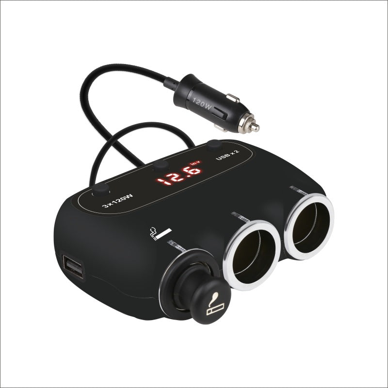 One To Three Car Cigarette Lighter With Display