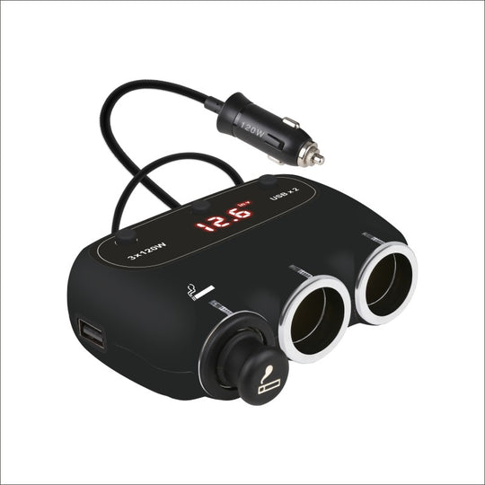 One To Three Car Cigarette Lighter With Display