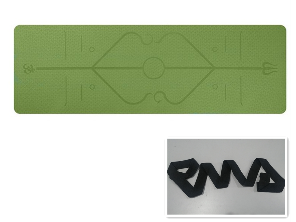 Non Slip TPE Yoga Mat Position Line Beginner - The General Ecommerce Store