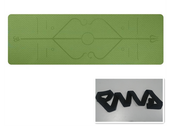 Non Slip TPE Yoga Mat Position Line Beginner - The General Ecommerce Store