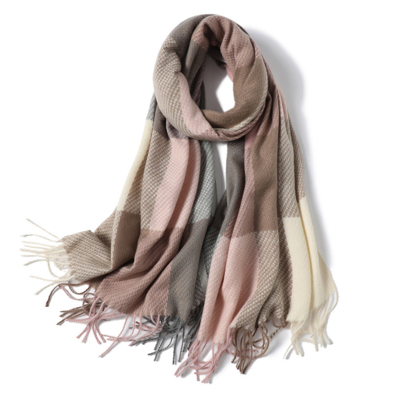 Winter New Scarf Cashmere Check Pattren All-match Color Matching Scarf