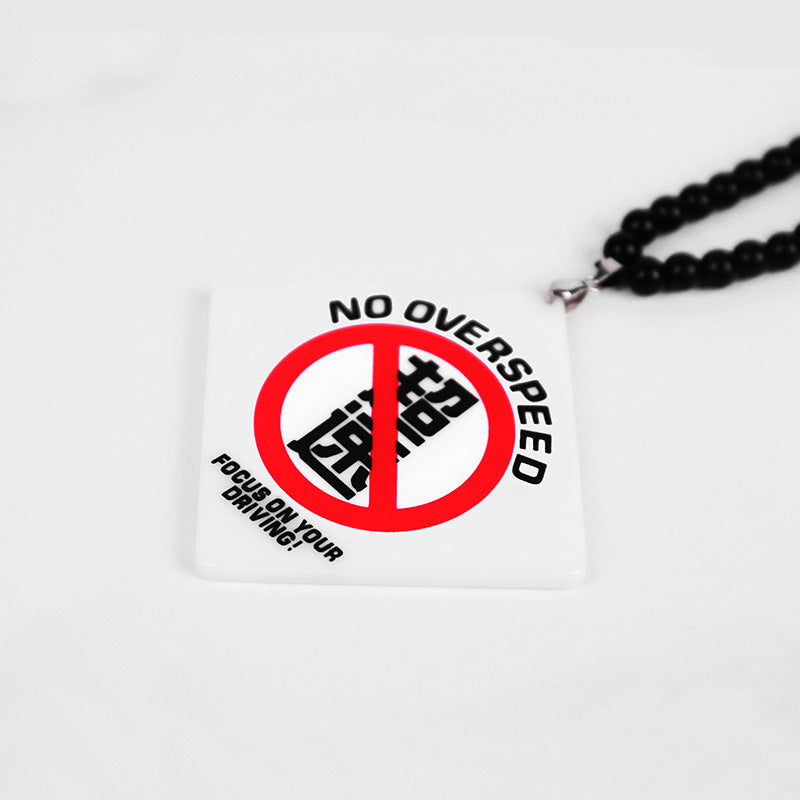 Double-sided Acrylic Rearview Mirror Pendant Personalized Creative Graffiti Car Pendant Modified Car Trend Pendant Listing