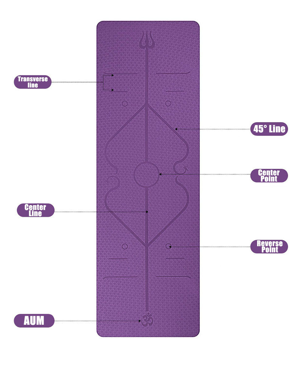 Non Slip TPE Yoga Mat Position Line Beginner - The General Ecommerce Store