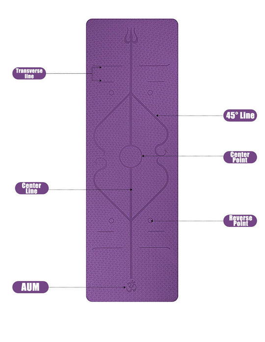 Non Slip TPE Yoga Mat Position Line Beginner - The General Ecommerce Store