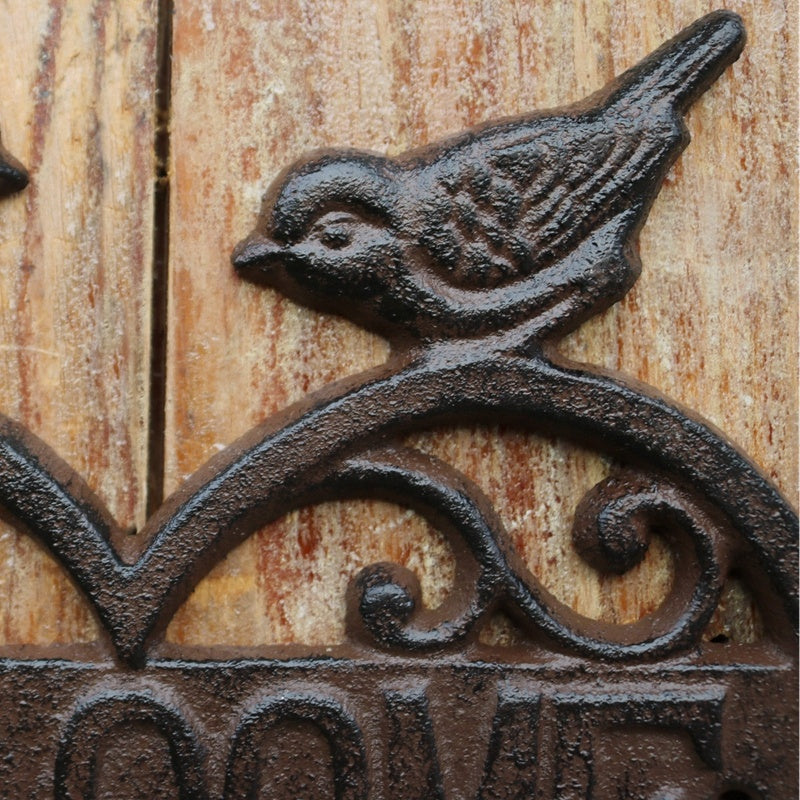 Iron Hanging Decoration Retro Courtyard Welcome Door Plate